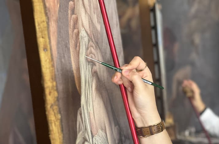 See masterpieces brought back to life in a working art restoration studio