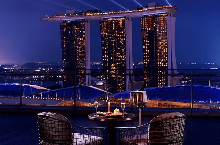 Savour modern European dining with rooftop views of Singapore