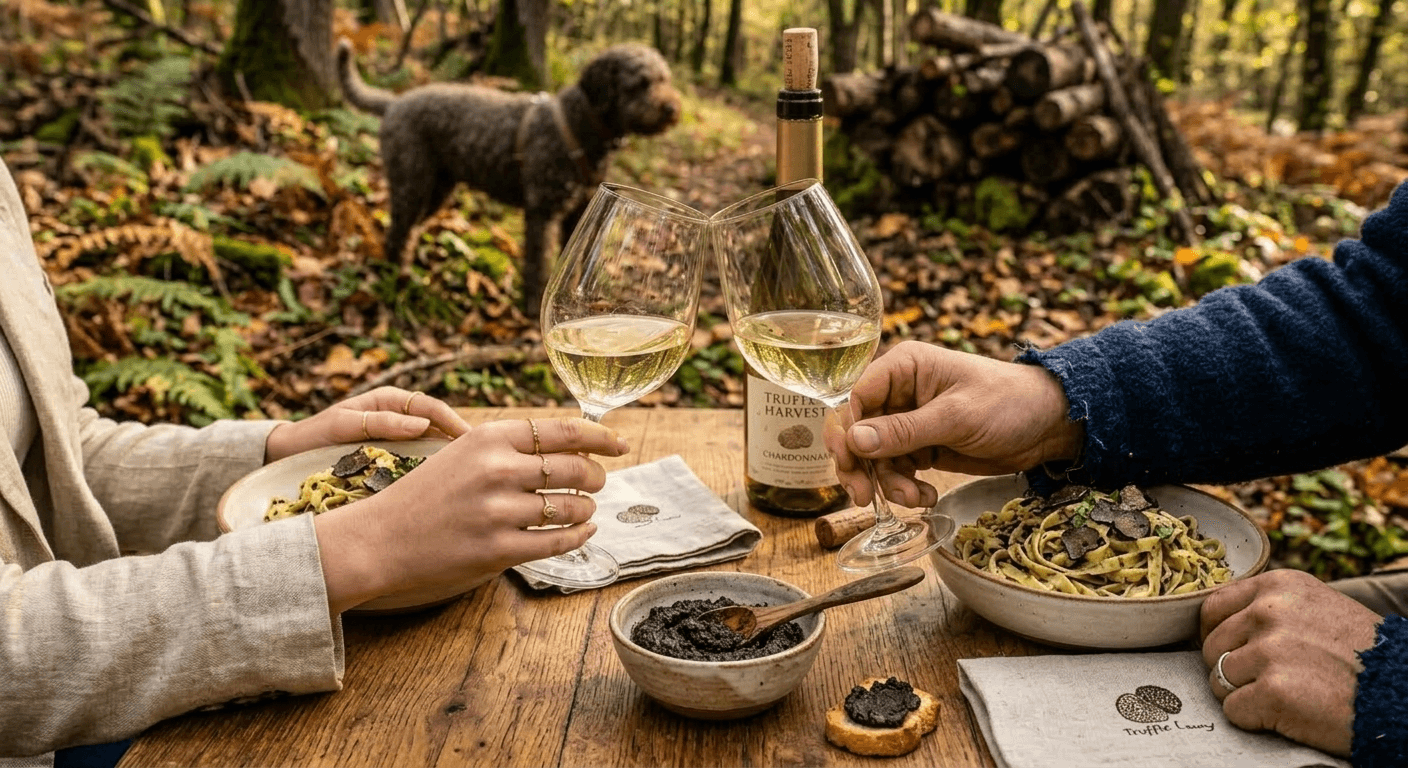 Hunt truffles in Meteora and taste them in a meal with wine